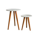 Kit com 2 Mesas Laterais Redondas - Canto de Sofá