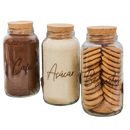Combo Cofee Lovers - 3 Potes de Vidro com Tampa de Rolha + Adesivos