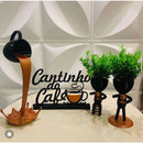 Cantinho do Café - Xícara Flutuante e Bobs com Plantinhas - KIT COMPLETO