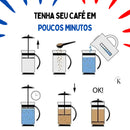 Cafeteira Prensa Francesa e Moedor Manual de Café em Inox - KIT COMPLETO