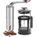 Cafeteira Prensa Francesa e Moedor Manual de Café em Inox - KIT COMPLETO