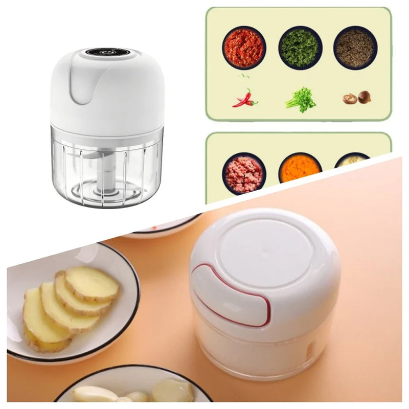 Kit Mini Processador Elétrico e Triturador Manual