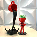 Cantinho do Café - Xícara Flutuante e Bobs com Plantinhas - KIT COMPLETO