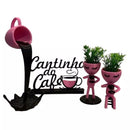Cantinho do Café - Xícara Flutuante e Bobs com Plantinhas - KIT COMPLETO