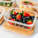 Potes de Vidro com Tampa Coleção Doce Bambu - KIT COM TRÊS POTES