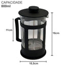 Cafeteira Prensa Francesa em Vidro - FRETE GRÁTIS