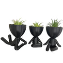 Trio Verde Lux para Suculentas e Cactos - KIT COM TRÊS MINI VASOS