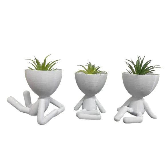 Trio Verde Lux para Suculentas e Cactos - KIT COM TRÊS MINI VASOS