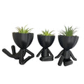 Trio Verde Lux para Suculentas e Cactos - KIT COM TRÊS MINI VASOS