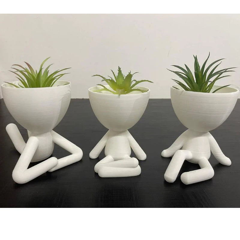 Trio Verde Lux para Suculentas e Cactos - KIT COM TRÊS MINI VASOS