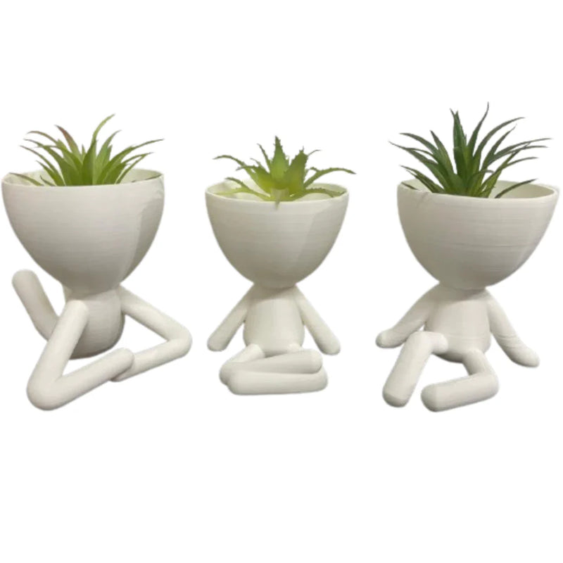 Trio Verde Lux para Suculentas e Cactos - KIT COM TRÊS MINI VASOS
