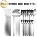 Kit 24 Talheres Glamour Inox - COMPRE 6, LEVE 24