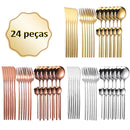 Kit 24 Talheres Glamour Inox - COMPRE 6, LEVE 24