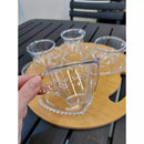 Xícaras de Acrílico com Pires de Coração - Coleção Café & Charme - KIT COM 6 PEÇAS