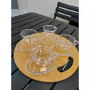 Xícaras de Acrílico com Pires de Coração - Coleção Café & Charme - KIT COM 6 PEÇAS