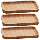 Trio de Bandejas Retangulares Coleção Doce Bambu - KIT COM TRÊS BANDEJAS